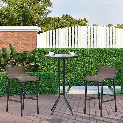 3pc Outdoor Patio Bar Table Chairs Bistro Set Garden Pool Backyard Furniture • $105.99