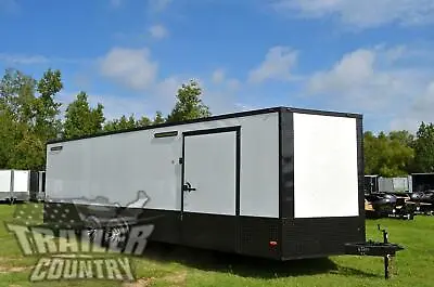 New 2024 8.5x24 V Nose Enclosed Race Ready Toy Hauler Trailer Black Out Package • $18295