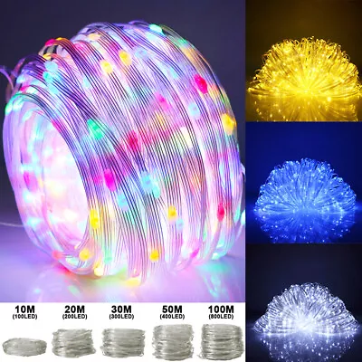 100-800 LED Rope Tube String Lights Strip Waterproof Outdoor Garden Christmas UK • £19.89