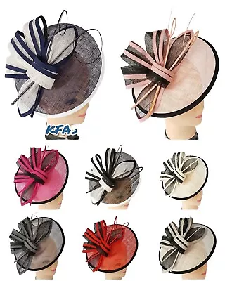 £17.99 • Buy Women's Hat Fascinator Large Headband And Clip Weddings Day Race Royal Ascot