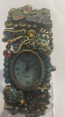 NEW Heidi Daus Watch Butterflies Dragonflies & Frogs Swarovski Crystals TESTED • $59.98