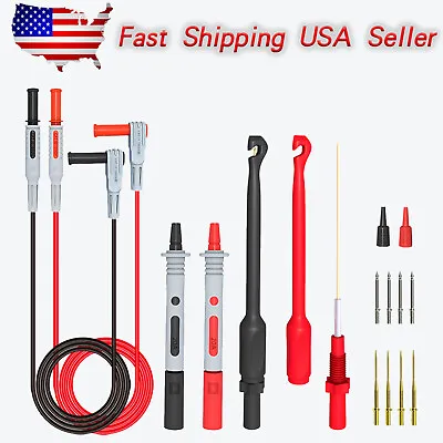 Multimeter Automotive Test Leads Kit With Wire Piercing Clip Puncture Probes Set • $19.99