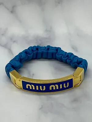 Auth MIU MIU Blue Nappa Leather Bracelet - Pre Owned / KD3197 • $125.99