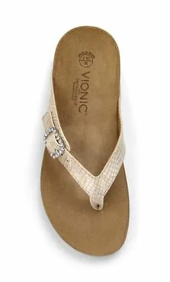 £41.33 • Buy Vionic W/ Orthaheel Leather Thong Sandals - Isabeal - Taupe