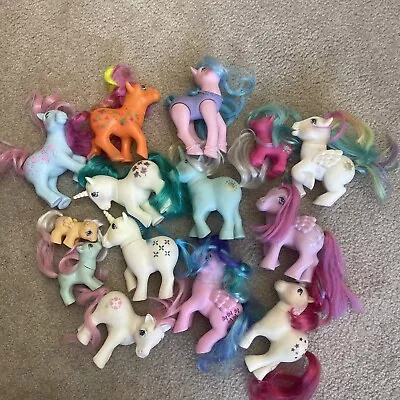 Vintage 1980's HASBRO G1 MLP My Little Pony Lot Of 14 Baby Adult RARE • $20.50