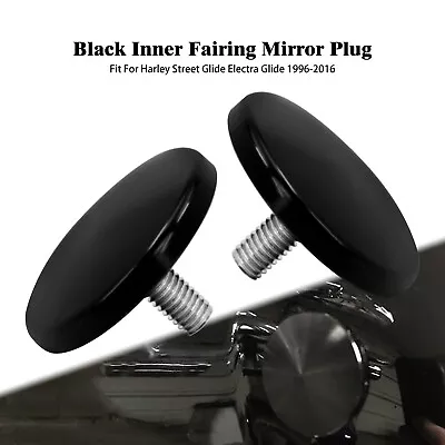 Black Inner Fairing Mirror Mount Hole Blanking Plug Fit For Harley Batwing Glide • $9.49