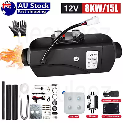 Diesel Air Heater 12V 8KW Diesel  Heater + 15L Tank Thermostat Caravan Motorhome • $118.99