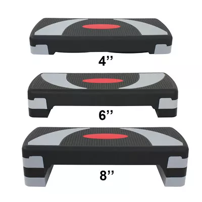 30'' Fitness Aerobic Step Adjust 4  - 6  - 8  Indoor Exercise Stepper W/risers • $31.58