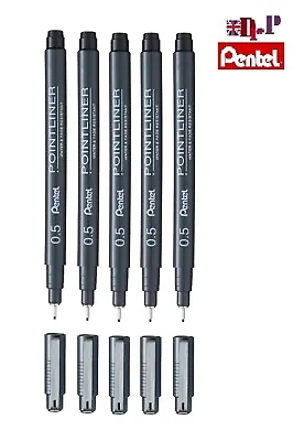£2.99 • Buy Pentel Pointliner S20P Technical Drawing Fineliner Pen Black Ink 0.05mm