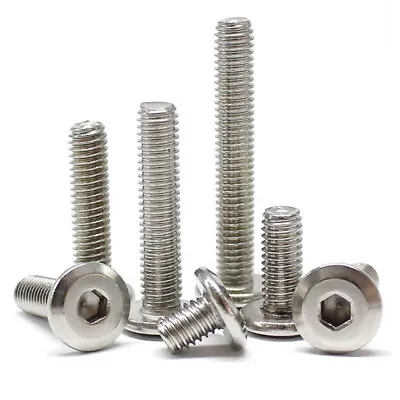 M6 M8 Allen Screw Bolt Stainless Steel Round Flat Hex Socket Head Bolt Furniture • $1.84