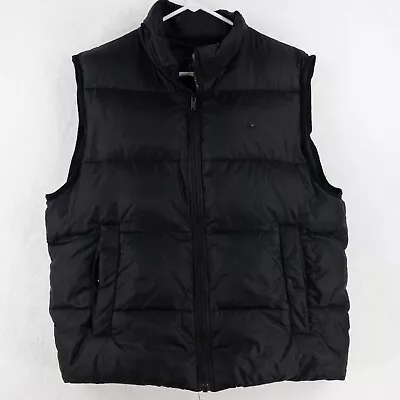 Lacoste Puffer Vest Mens Black Down Mens M/L (52/5) Crocodile Logo Full Zip • $88.99