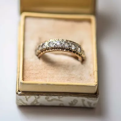 Desirable  Vintage Eternity Ring That Sparkles about 5 Gms 20 Stones • £95