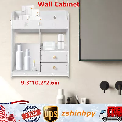 Bathroom Cabinet Wall Mounted Shelf Small Kitchen Toilet Drawer Organizer • $36.10