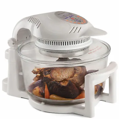 £89.99 • Buy Digital Halogen Oven Cooker Hinged Lid White Accessories Spare Bulb Andrew James