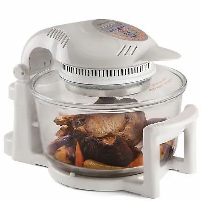 Digital Halogen Oven Cooker Hinged Lid White Accessories Spare Bulb Andrew James • £89.99