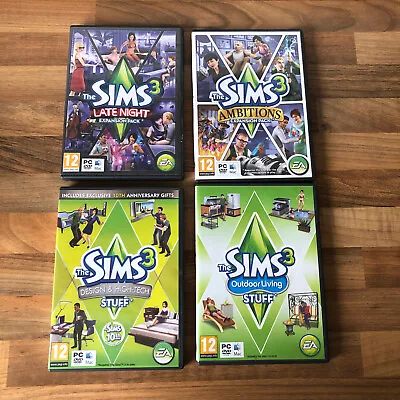 £14.99 • Buy Sims 3 Expansion Bundle PC / Mac Late Night Ambitions Design & High Tech Outdoor
