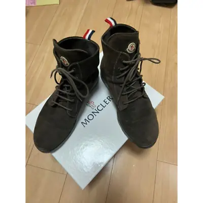 Moncler Suede Boots Olive Brown Mens Size 42/US 9 Preowned • $268