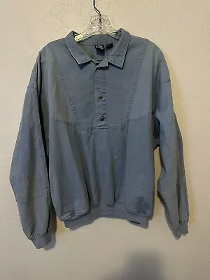 VINTAGE Gotcha Shirt Medium Blue Denim Pullover Long Sleeve VTG Casual Mens • $24.99