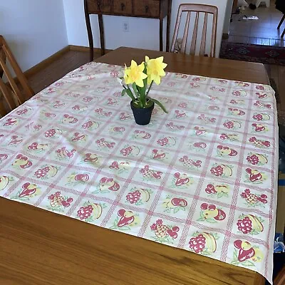 Vintage  50s Tablecloth Summer Fruit 38 X 40 • $15.99