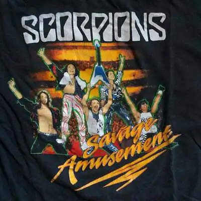 Vintage Scorpions World Tour 1988 Savage Amusement T-Shirt • $16.96