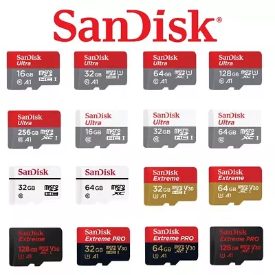 Micro SD Card SanDisk 128GB 16GB 32GB 64GB 256 Ultra Extreme Pro Dash Cam Memory • $47.95