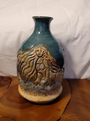 Holley Hill Signed Stokes Mermaid Pottery Jar Vase Bottle Studio Pottery • $35