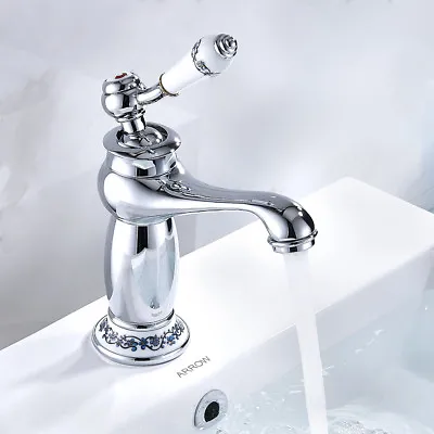 Victorian Luxury Traditional Bathroom Basin Mixer Taps Brass Tap Ceramic Chrome+ • £47.80