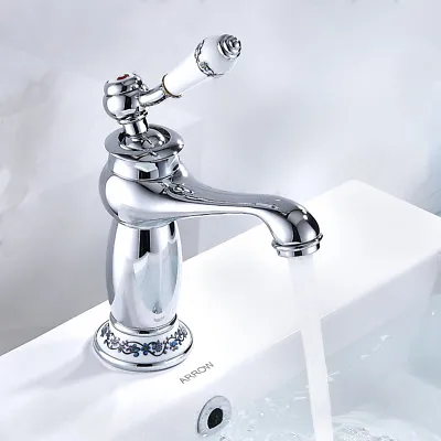 £5.49 • Buy Victorian Luxury Traditional Bathroom Basin Mixer Taps Brass Tap Ceramic Chrome$