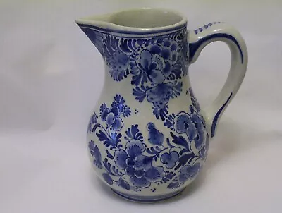 Royal Delft De Porceleyne Fles Small Jug Blue Floral Decoration • $40