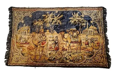 Vintage Exquisite Middle Eastern Camel Bazaar Tapestry 76  X 47  Tassled Fringe • $79.44