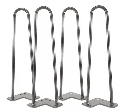 WEN TL16S 16-Inch Mid-Century Modern Raw Steel Hairpin Table Legs (4-Pack) • $31.31