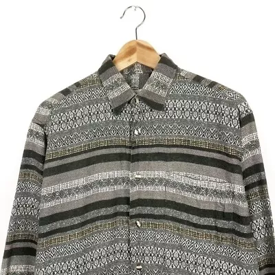 Happy Life Neutral Colours Aztec Design Thick Long Sleeve Shirt - Size Men's M • £12.05