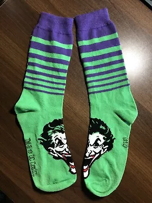 DC Comics Batman JOKER Crew Socks Adult Shoe Size 6-12 • $9.99