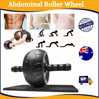AB Abdominal Roller Wheel Fitness Waist Core Workout Exercise Wheel Gym Home • $14.95