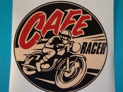 2 Cafe Racer Stickers  Kawasaki  Motorbike Helmet Yamaha Honda Iom Tt Races   • £3.99