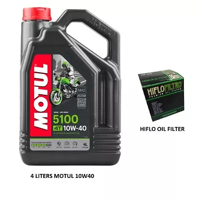 Oil And Filter For Kawasaki ZX-6R 600 J Ninja 2000-2002 Motul 5100 10W40 Hiflo • £49.95