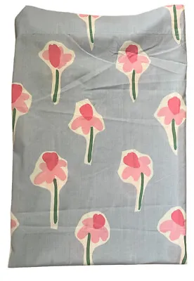 Vintage Marimekko Light Blue Pink Tulip Floral Twin Flat Sheet Dan River 1984 • $49.95
