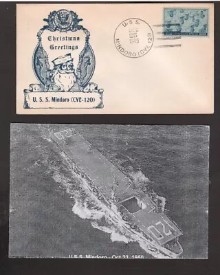 U.S.S. Mindoro (CVE-120) - Naval Ship's Cover -December 25 1949 - Gmahle Cachet • $4.99