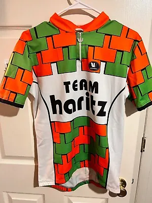 Team Haritz Short Sleeve Quarter Zip Vermarc Retro Bike Jersey Mens Medium • $15