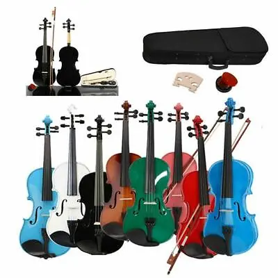 Glarry  4/4 3/4 1/2 1/4 1/8 Size Acoustic Violin Fiddle For Beginner Children • $44.99