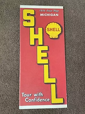 1936 Shell Oil State Of Michigan Road Map • $12