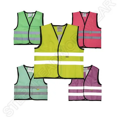 Hi Viz Kids Boys Girls Baby Fluorescent Printed Outdoor Safety Vest Waistcoat. • £3.99