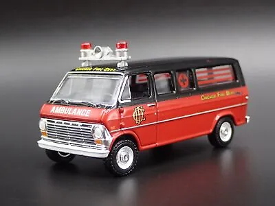 1969 Ford Club Wagon Van Ambulance Chicago Fire Dep 1:64 Scale Diecast Model Car • $9.99