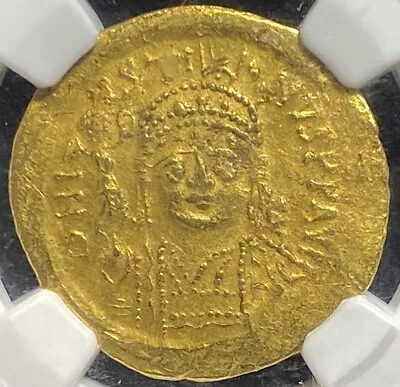 GOLD Justin II 565-578 AD Byzantine Empire AV Solidus Caesar Cross Coin NGC VF • $699.99