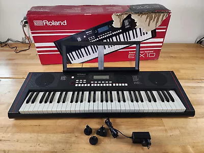 Roland E-X10 Arranger Electronic Keyboard Piano W/ Music Rest & Power Adapter • $89.99