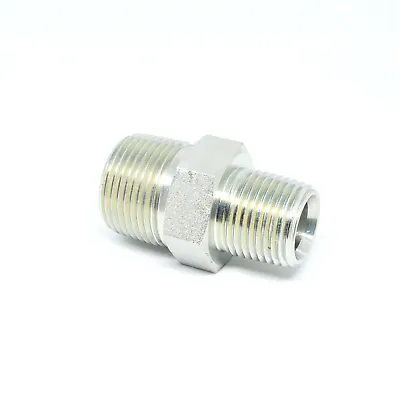 Steel 3/4 To 1/2 Male NPT Pipe Reducer Hex Nipple Fitting Water Oil Gas Liquid • $10.44