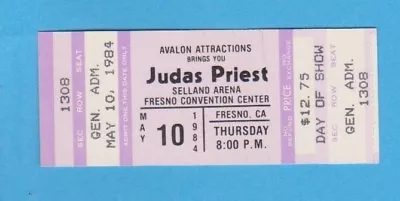 1984 Vintage Unused Concert Ticket -  JUDAS PRIEST -  Great Shape Pink • $20.22