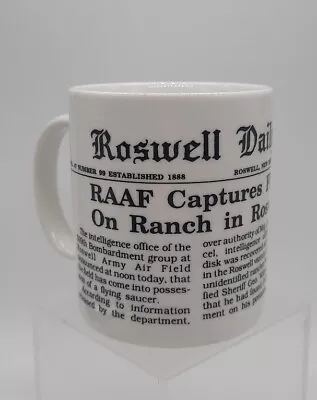 1992 RDR Roswell Daily Record 1947 UFO Newspaper Article Headline Coffee Cup Mug • $20