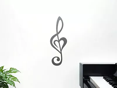 Treble Clef Heart Love Metal Music Note Wall Art Home Decor Rock Classical Jazz • $20