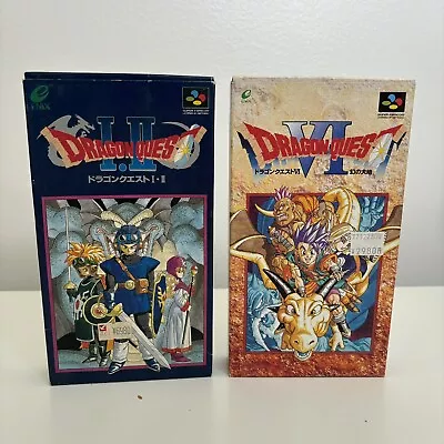 Vintage Dragon Quest 1 2 & 6 I II VI Lot Super Famicom Japan Box Complete CIB • $39.99